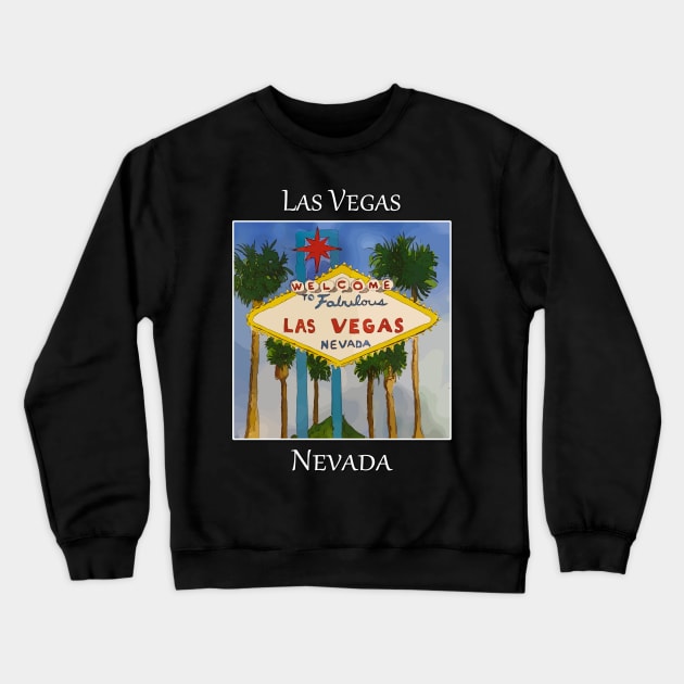 Las Vegas Sign Crewneck Sweatshirt by WelshDesigns